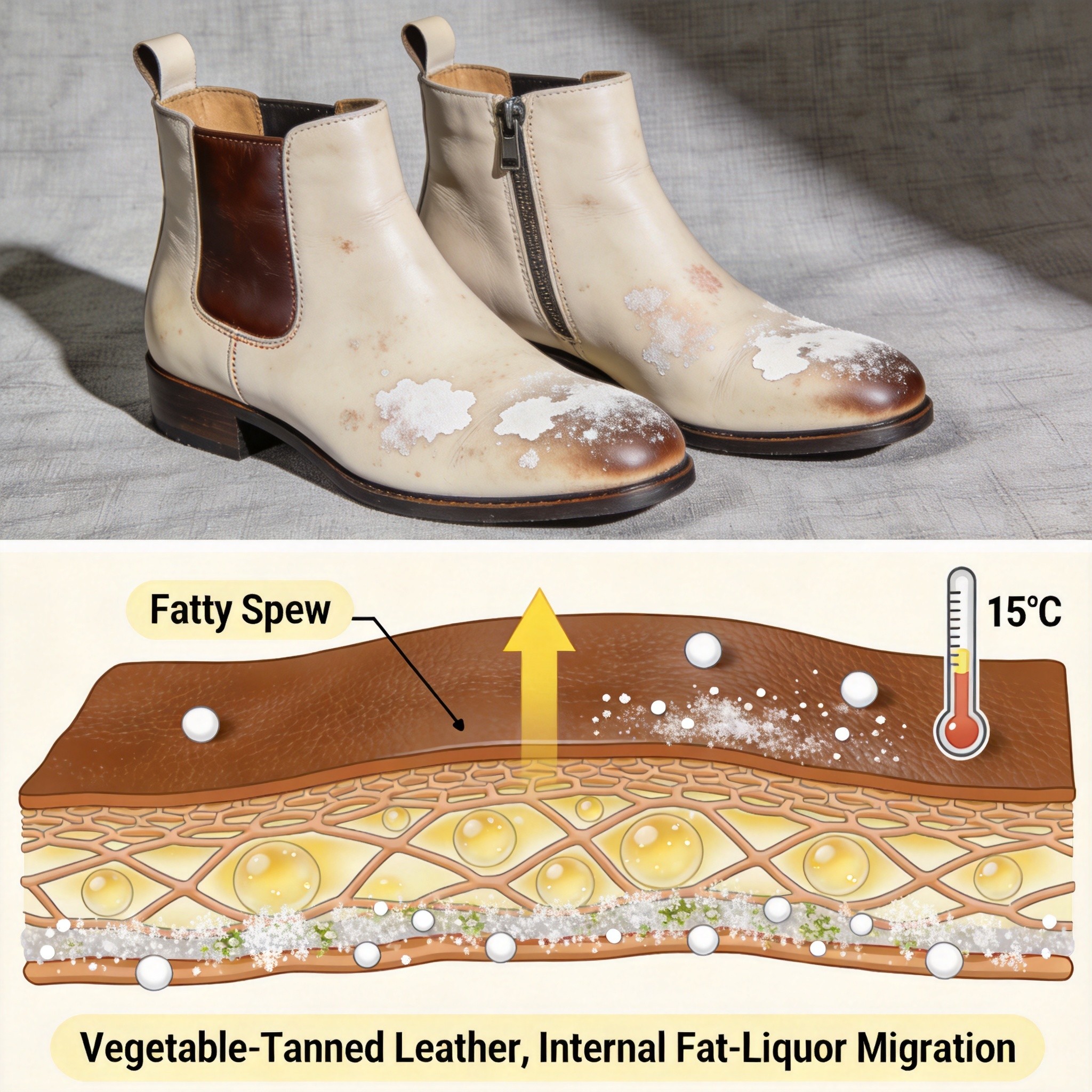 Why Your New Shoes Develop White Waxy Spots Within Weeks of Unboxing — The Hidden Fat-Liquor Migration, Tannin Bloom Photochemistry, and 15°C Crystallization Curve Behind the 2026 'Brand-New but Already Spewed' Epidemic
