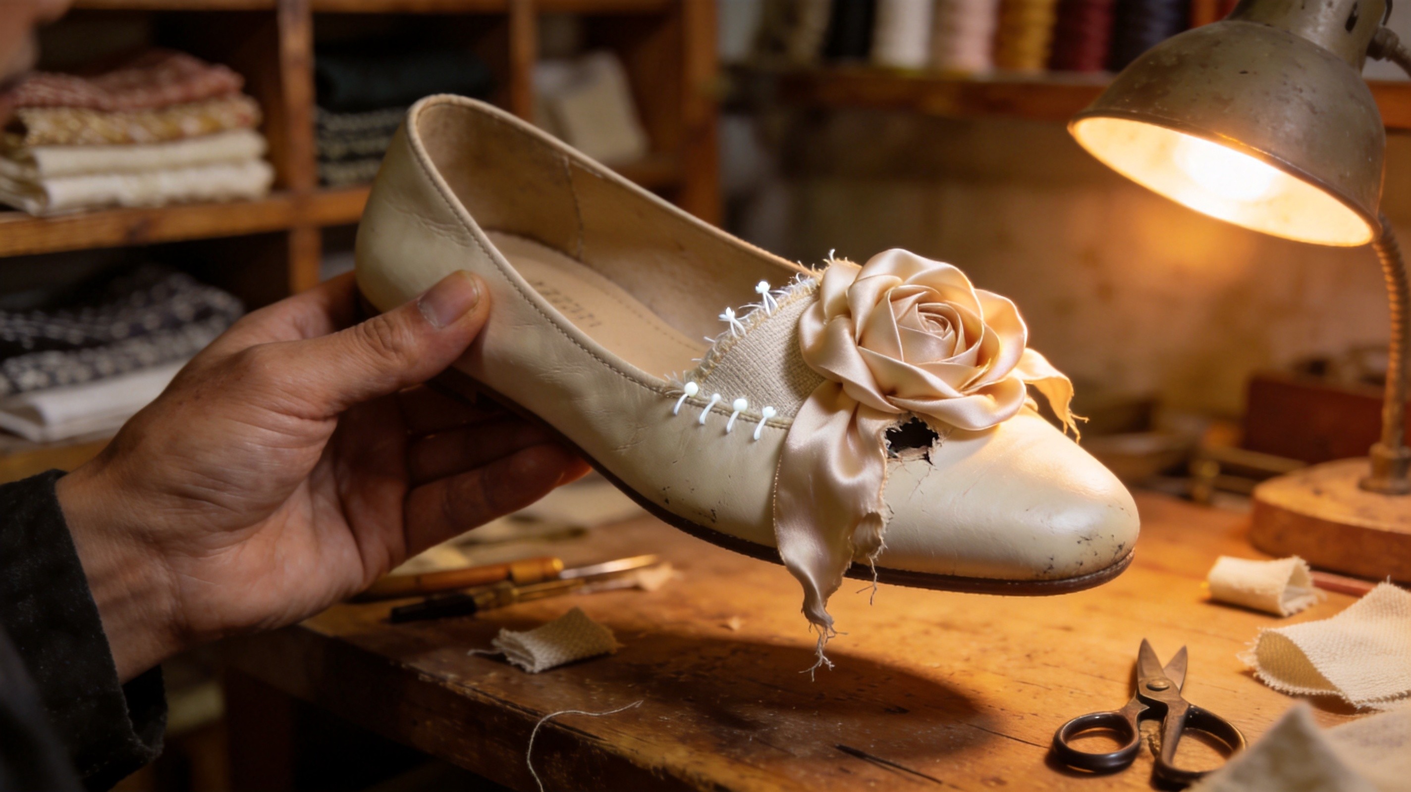 Why Your Shoe's Decorative Fabric Bow, Satin Rosette, or Floral Appliqué Sags, Flattens, Loses Volume, or Unravels After a Few Wears — The Hidden Fabric-Stiffener Heat-Set Memory Loss, Hand-Stitch Tension Variance, Silicone-Interlining Bond-Line Fatigue, and Petal-Edge Fray Mechanics Behind the 2026 'My Bow Is Already Limp' Epidemic