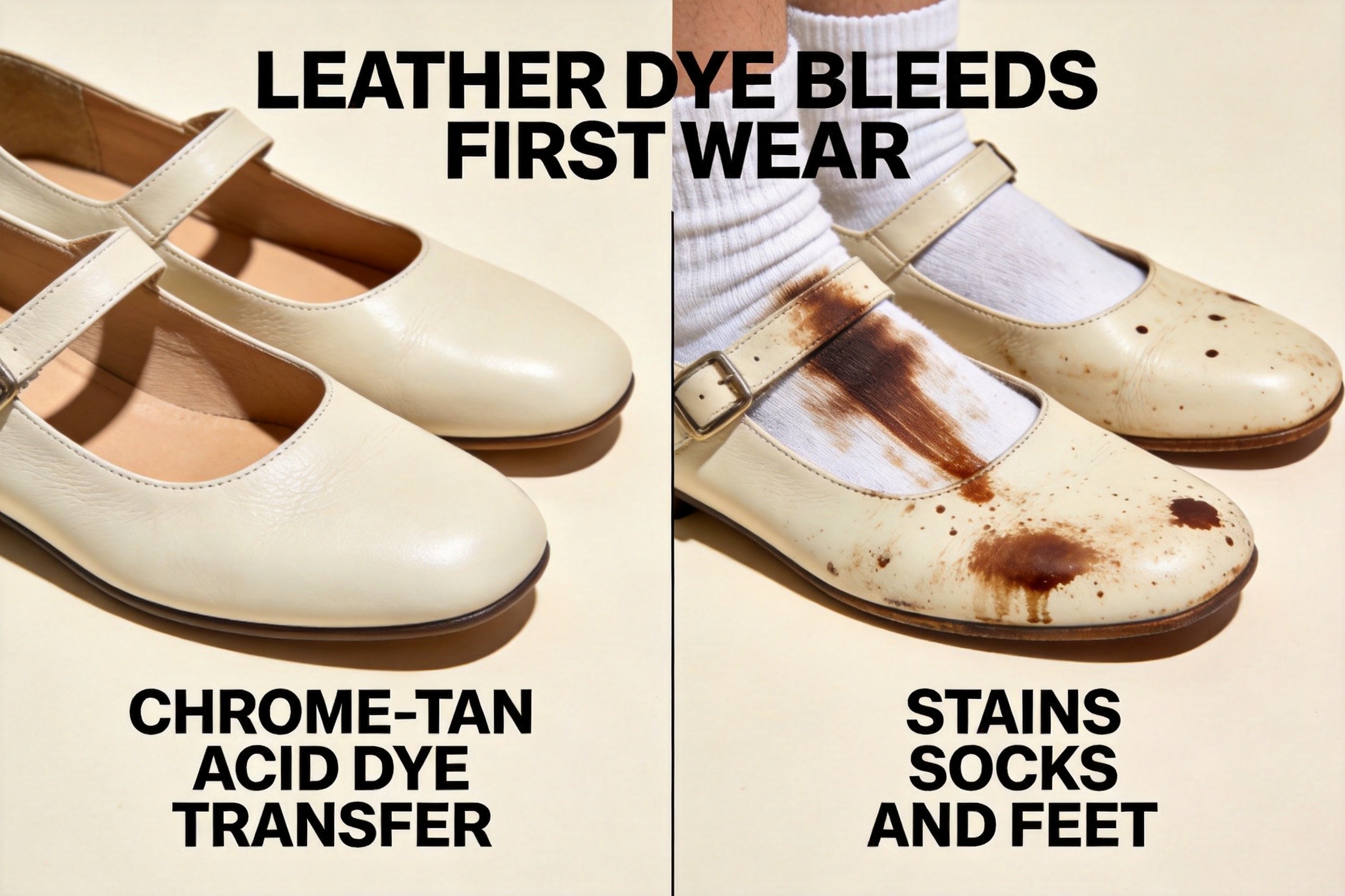 Why Your Shoes Dye Bleeds and Stains Socks Feet on First Wear — The Hidden Crocking Failures, Acid-Dye Migration, Chrome-Tanned Leather pH Instability, and Vegetable-Tanned Leather Fixation Chemistry Behind the 2026 'New Shoes Ruined My Socks' Epidemic